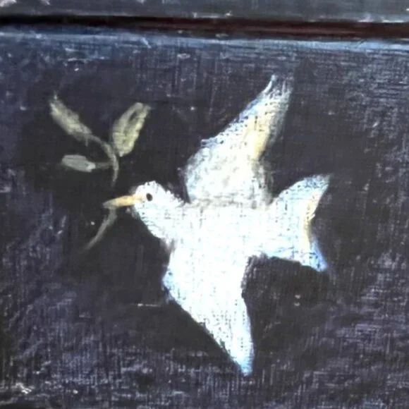 Vtg BOB'S BOXES Primitive Colors Nativity 3 Folk Art NESTING BOXES Angel, Dove - Picture 9 of 16